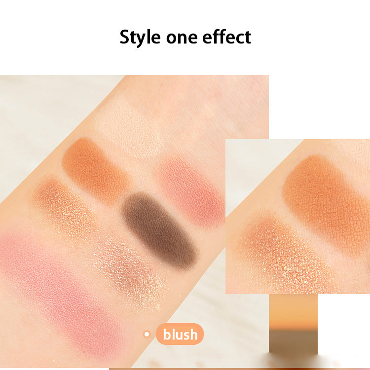 Lace Girl Eyeshadow Palette Eyeshadow Book 6 Color Makeup Blush Milk Tea Earth Color Pearlescent Matte