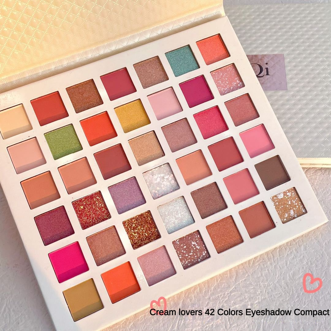 Forty-two-color cream lovers eyeshadow palette matte pearlescent sequins fine shimmer brighten all-match eyeshadow