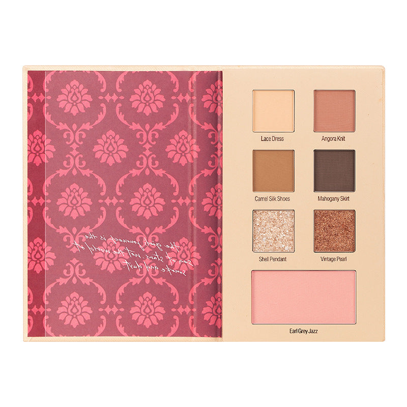 Lace Girl Eyeshadow Palette Eyeshadow Book 6 Color Makeup Blush Milk Tea Earth Color Pearlescent Matte