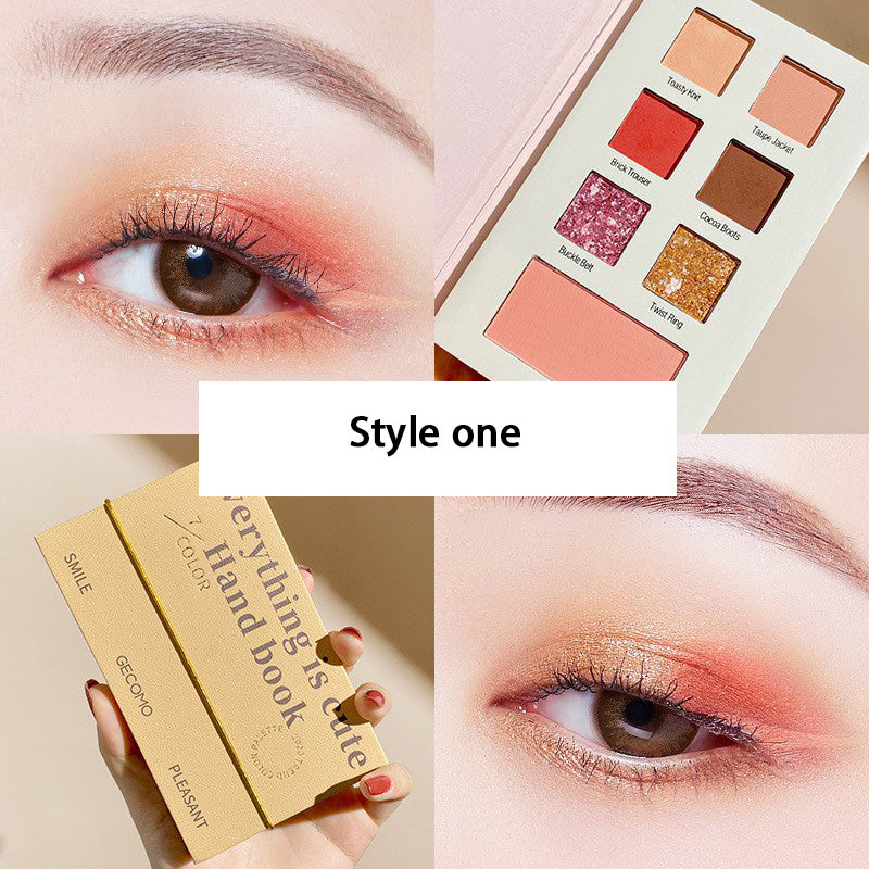 Lace Girl Eyeshadow Palette Eyeshadow Book 6 Color Makeup Blush Milk Tea Earth Color Pearlescent Matte