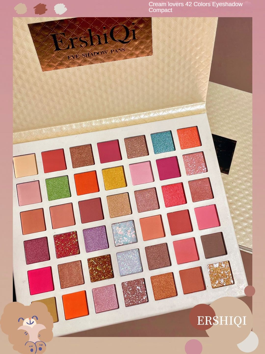 Forty-two-color cream lovers eyeshadow palette matte pearlescent sequins fine shimmer brighten all-match eyeshadow
