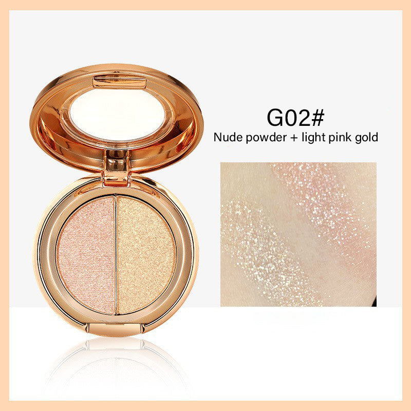Fine glitter two-color eye shadow pearlescent pumpkin color matte glitter powder earth color eye shadow palette make-up beauty makeup
