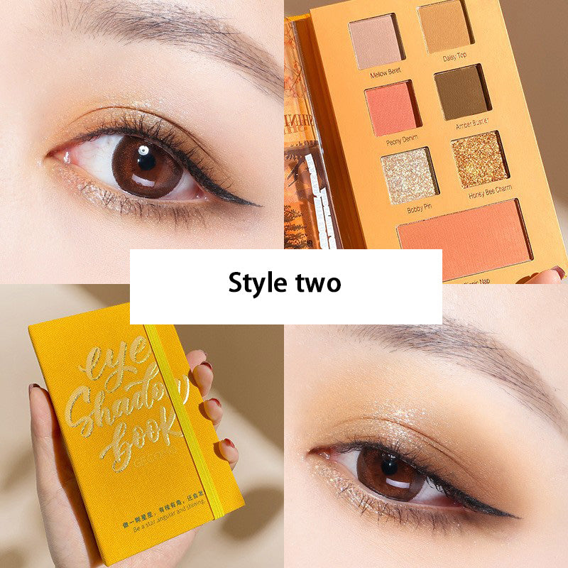 Lace Girl Eyeshadow Palette Eyeshadow Book 6 Color Makeup Blush Milk Tea Earth Color Pearlescent Matte