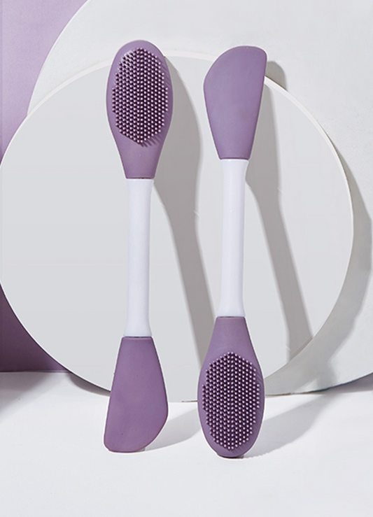 Double-headed silicone mask brush cleans pores cleansing brush mud film smear mask brush beauty tool