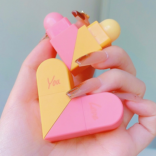 Heart shape double ended lip balm