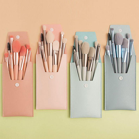 8PCS Makeup Brush Sets Loose Powder Highlight Blush Eyebrow Brush Full Brush Set Makeup Tools